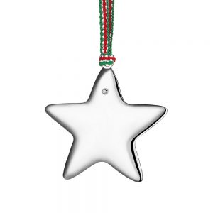 Newbridge Engravable Star with Clear Stones Christmas Tree Decoration