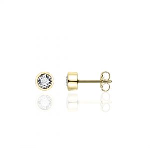 Gisser Gold Plated Bezel Ear Stud