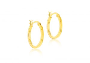 Gold Plated Square Tuber Hoop Earring