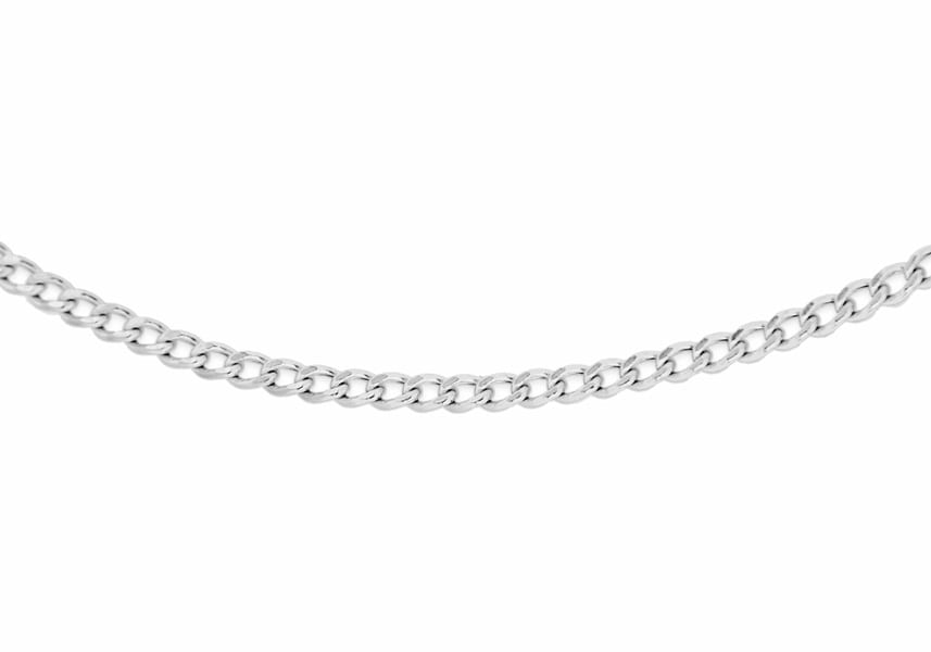 Mens Sterling Silver Curb Chain 18" - Image 2