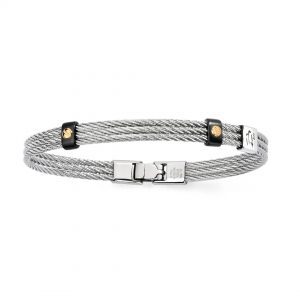 Salvatore Bersani B-Joy Black PVD & Steel Three Strand Men's Medium Bracelet