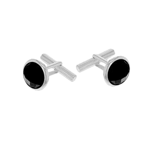 Faceted Black Onyx Round Cufflinks