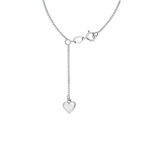 Sterling Silver Heart Slider Adjustable Curb Chain