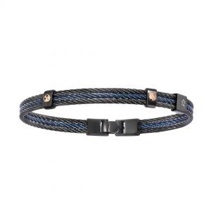 Salvatore Bersani B-Joy Blue & Black Steel Bracelet