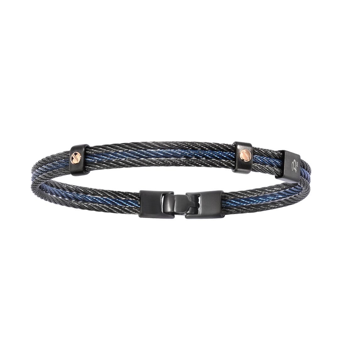 Salvatore Bersani B-Joy Blue & Black Steel Bracelet