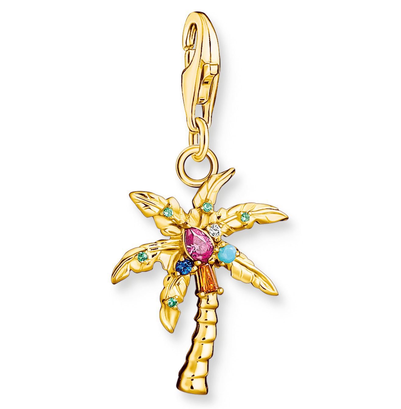 THOMAS SABO Gold Plated Colorful Palm Tree Charm