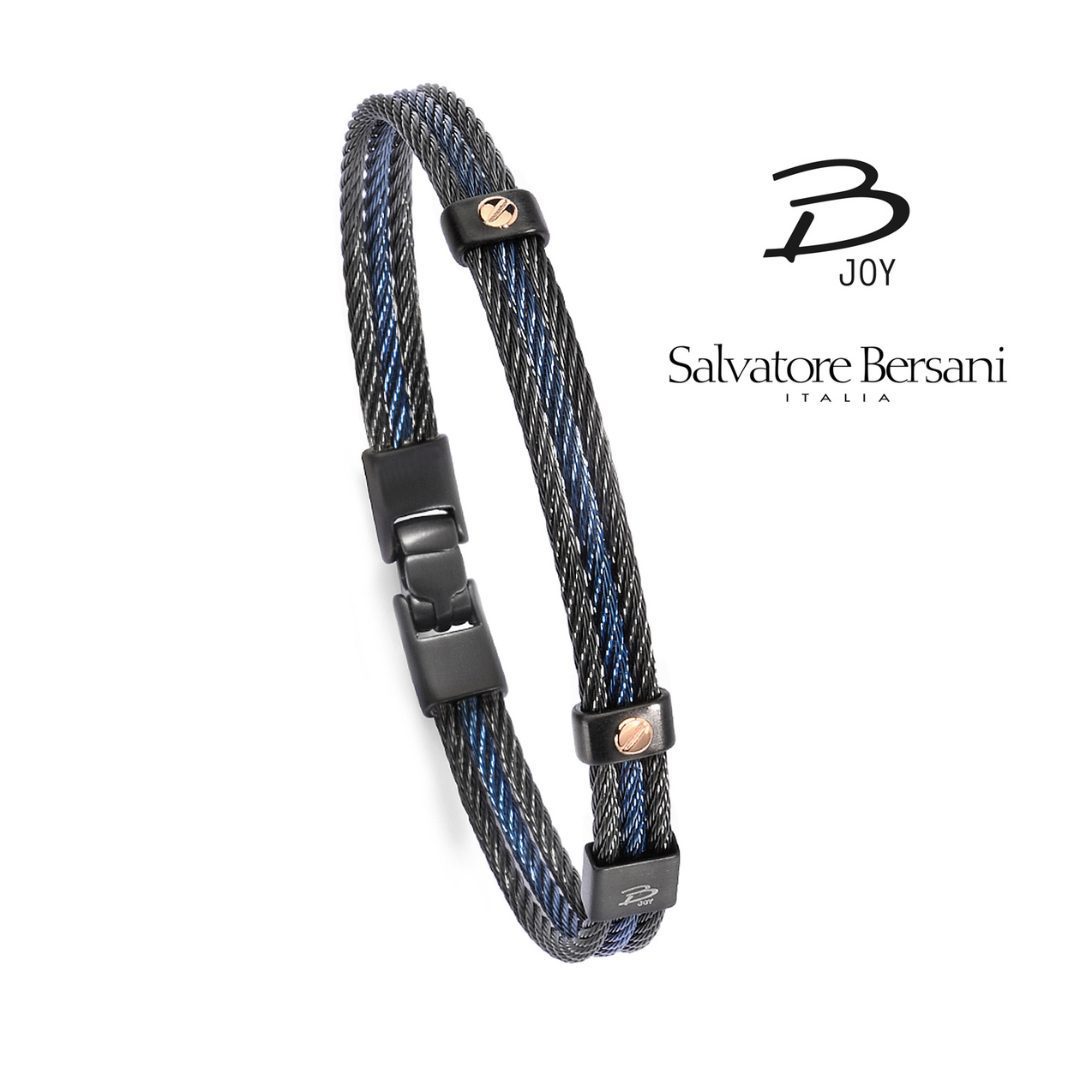 Salvatore Bersani B-Joy Blue & Black Steel Bracelet - Image 2