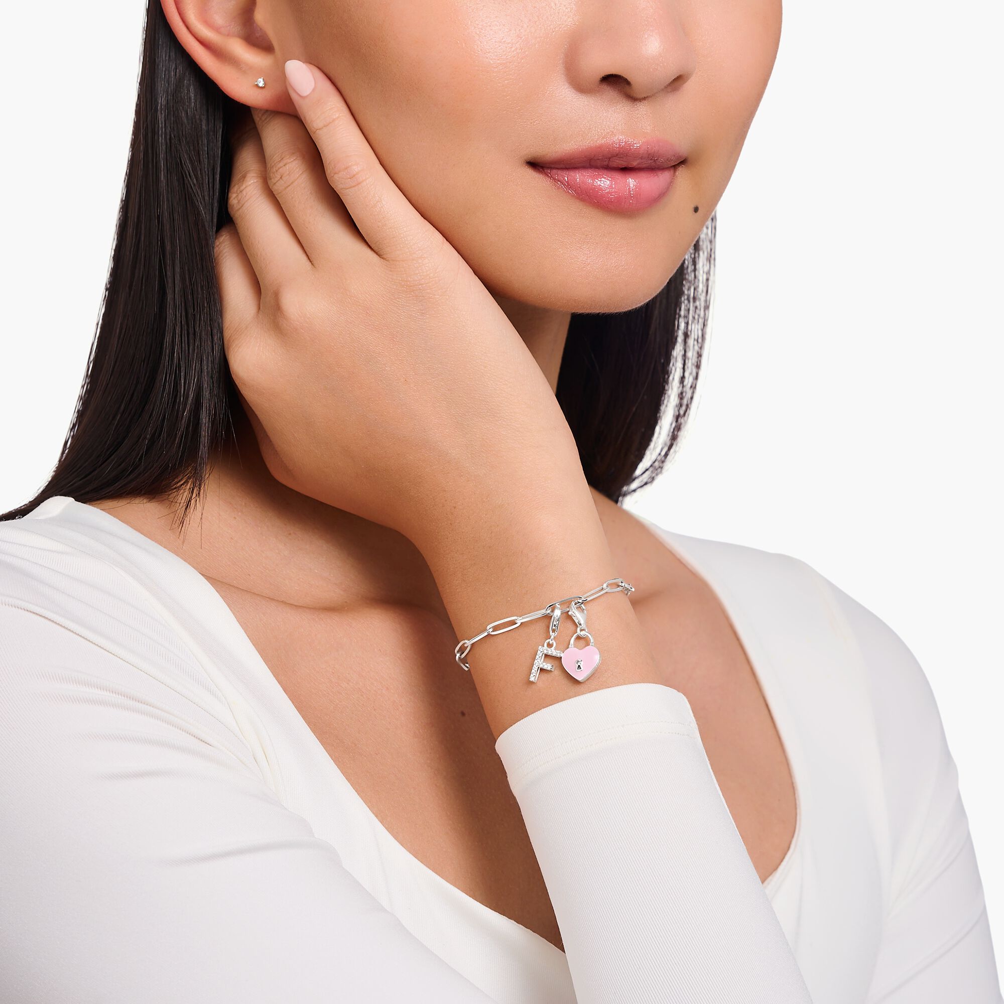 THOMAS SABO Pink Enamel Heart Be Mine Charm - Image 3
