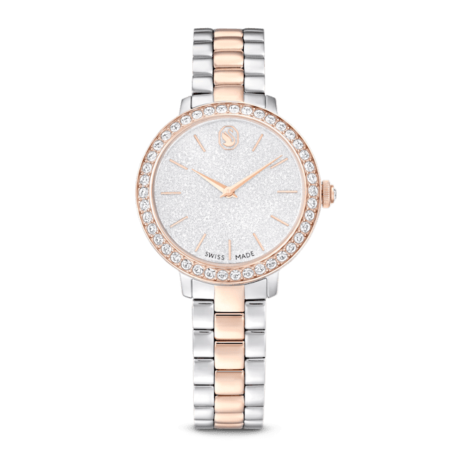 Swarovski Matrix Silver And Rose Gold Tone Watch