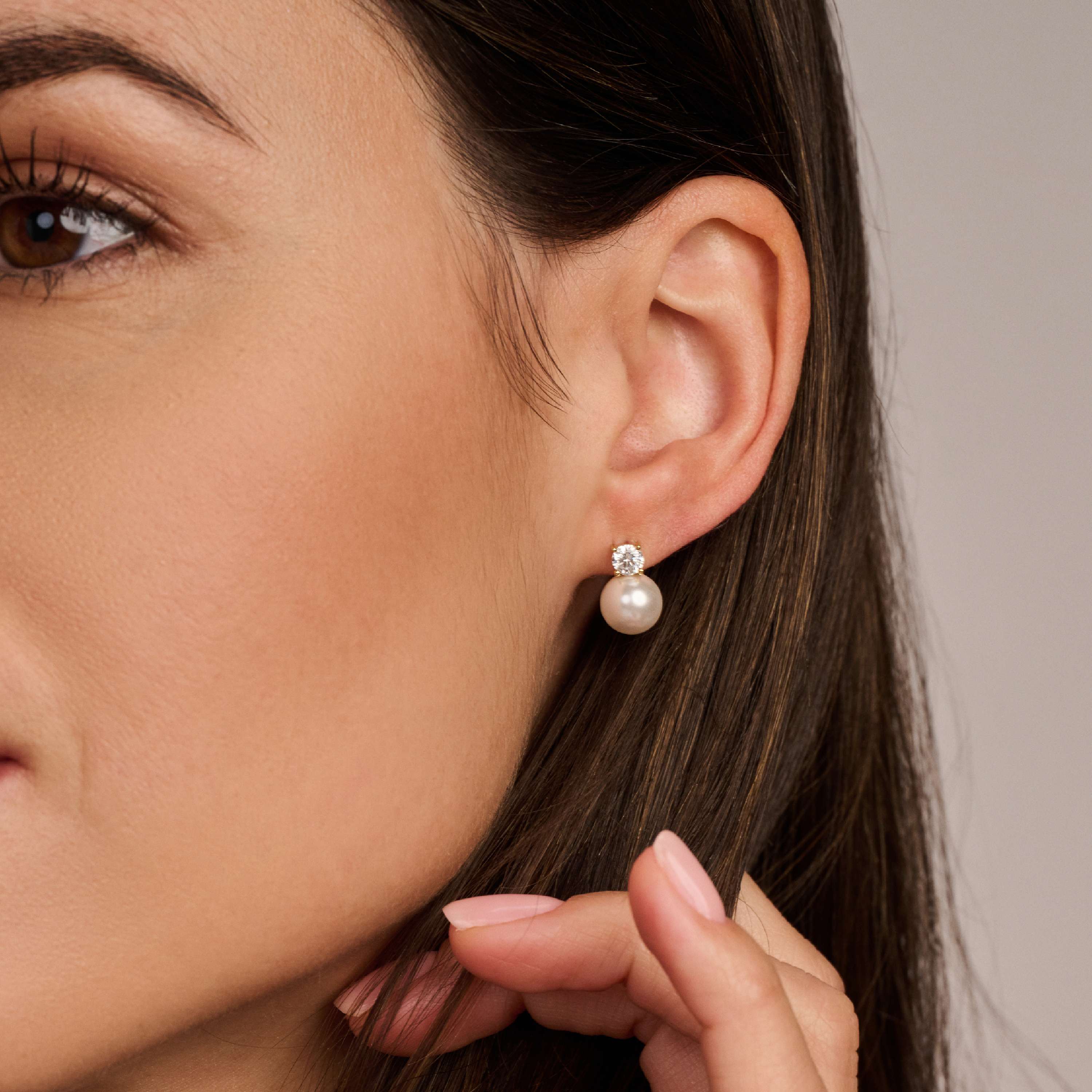 Ti Sento Gilded Silver Cubic Zirconia And Pearl Earrrings - Image 3