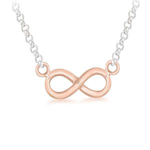Silver Rose Gold Plated Infinity Necklace