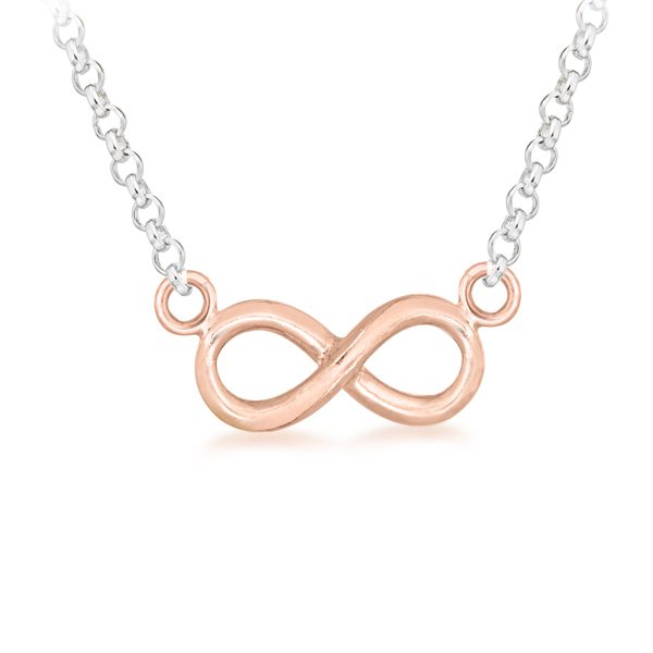 Silver Rose Gold Plated Infinity Necklace