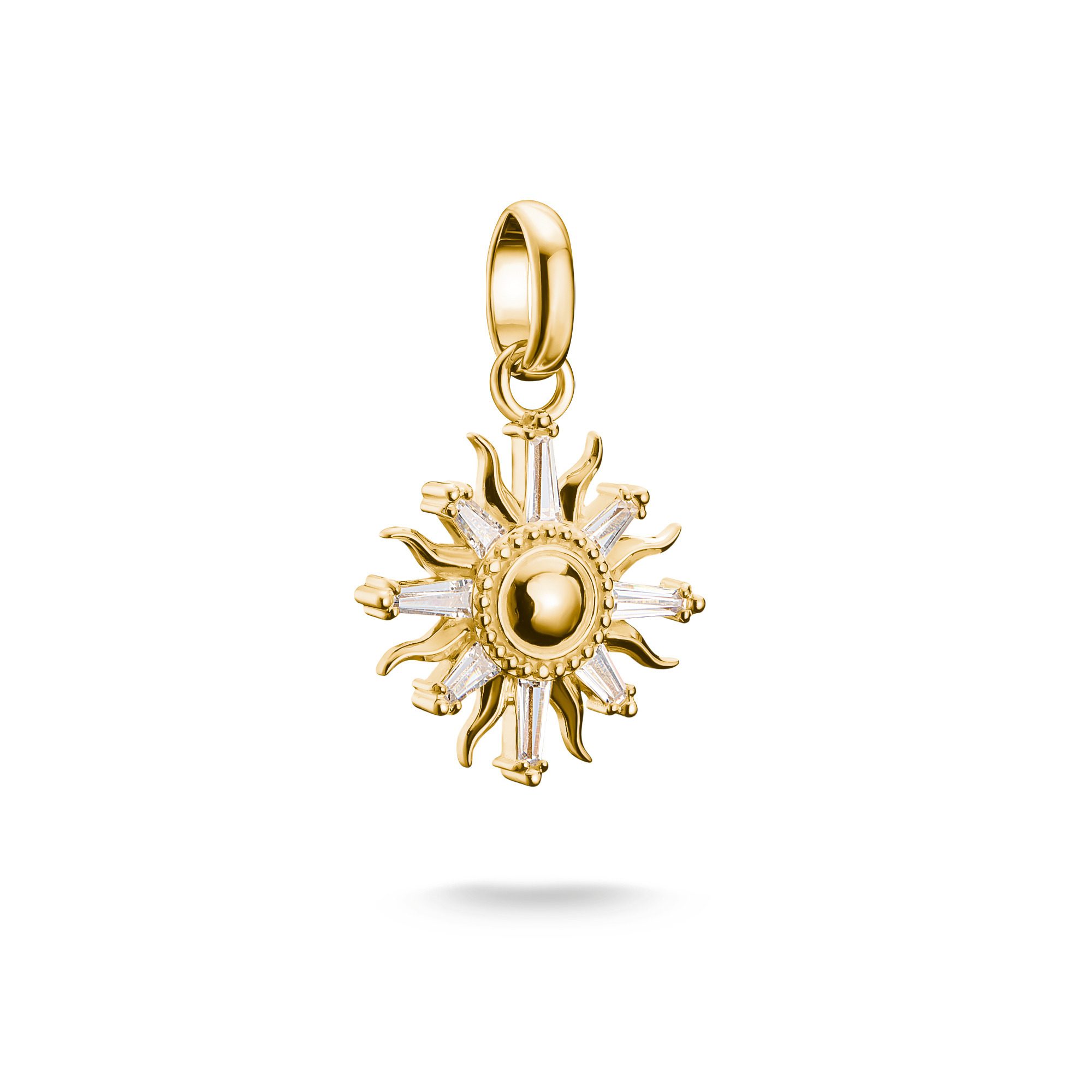THOMAS SABO Gold Plated Sun With Stones Charm Pendant