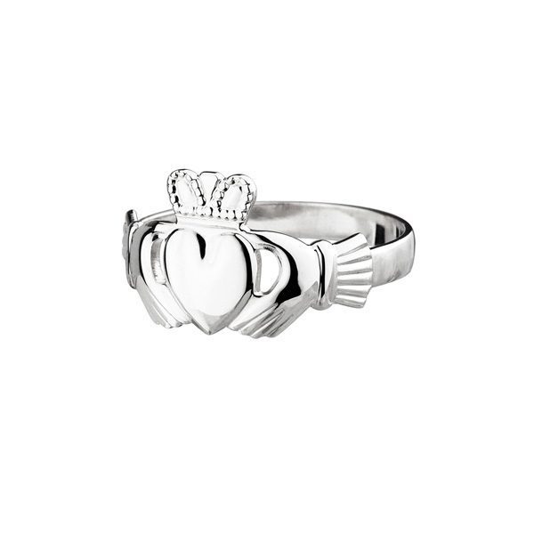 14K White Gold Maids Claddagh Ring - Image 2