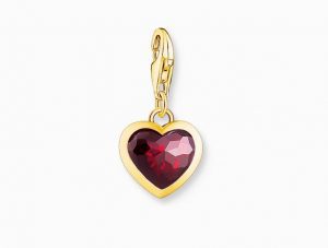THOMAS SABO Gold Plated Rub Over Red Heart Charm