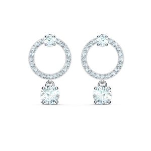 Swarovski Attract Circle Pierced Earrings White