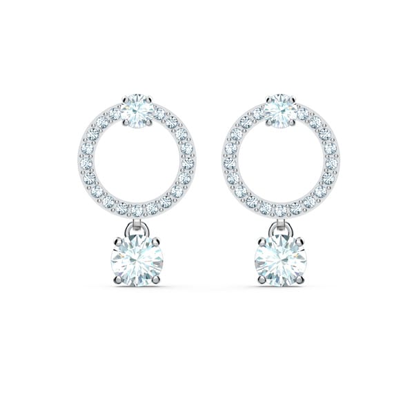 Swarovski Attract Circle Pierced Earrings White