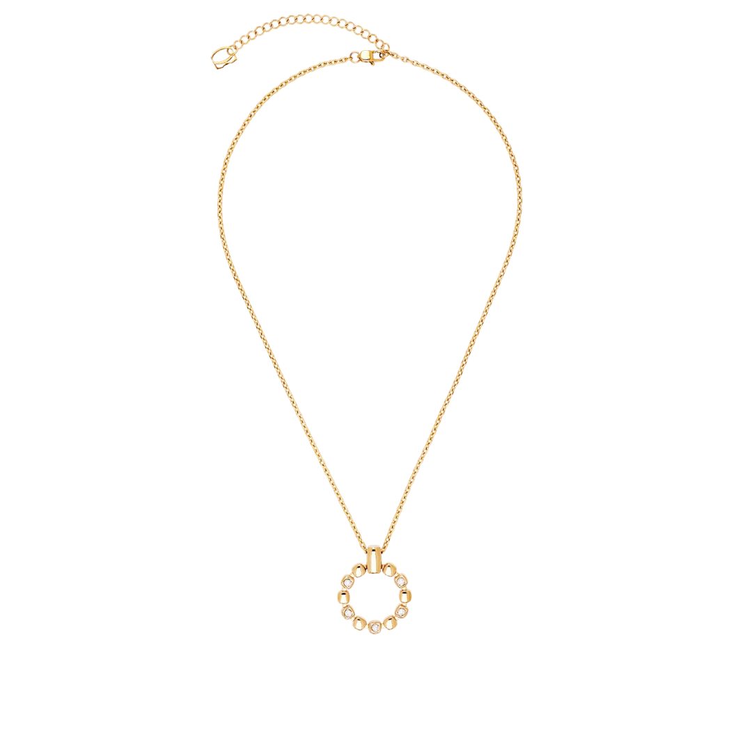 Coeur De Lion Gold Plated Circle Cubic Zirconia Pendant - Image 2
