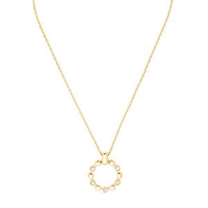 Coeur De Lion Gold Plated Circle Cubic Zirconia Pendant