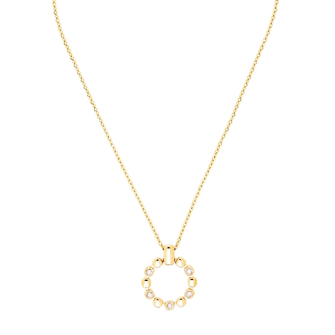 Coeur De Lion Gold Plated Circle Cubic Zirconia Pendant