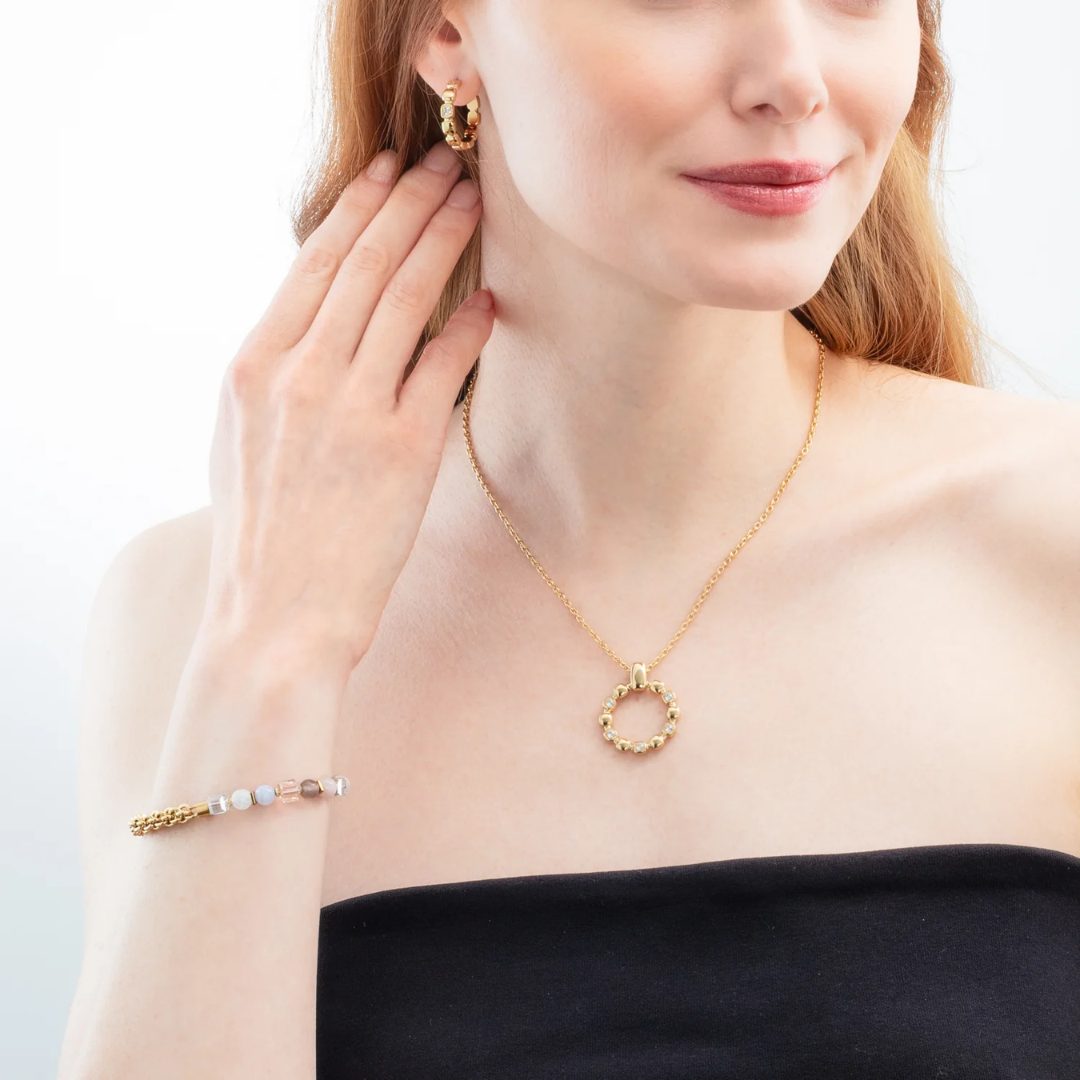 Coeur De Lion Gold Plated Circle Cubic Zirconia Pendant - Image 3