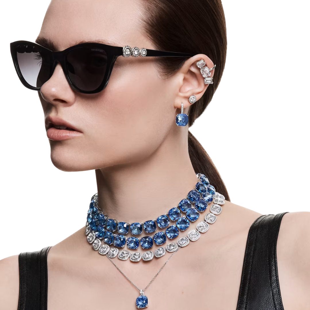 Swarovski Blue Crystal Millenia Drop Earrings - Image 5