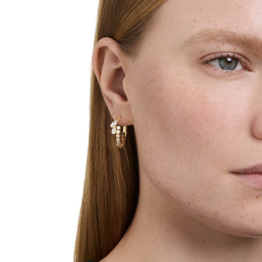 Swarovski Mesmera Gold Plated Hoop Earrings - Image 5