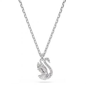 Swarovski Rhodium Plated Swan Necklace