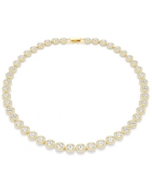 Swarovski Una Angelic Tennis Necklace Round Cut White Gold Tone Plated