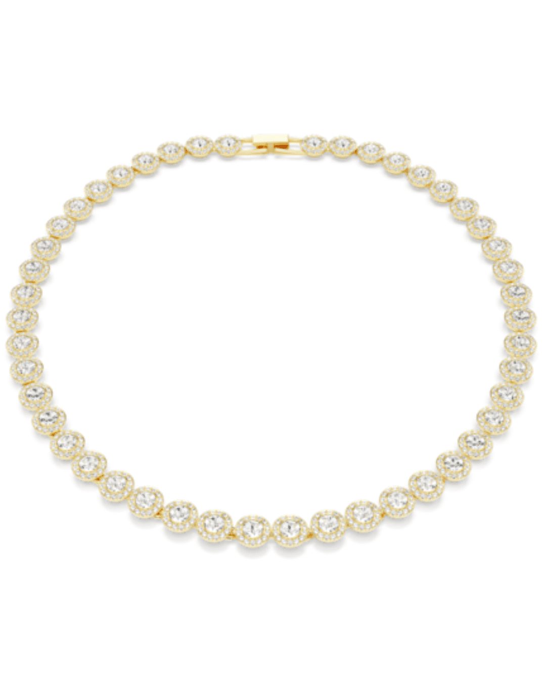 Swarovski Una Angelic Tennis Necklace Round Cut White Gold Tone Plated