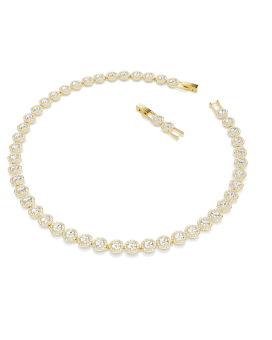 Swarovski Una Angelic Tennis Necklace Round Cut White Gold Tone Plated - Image 2