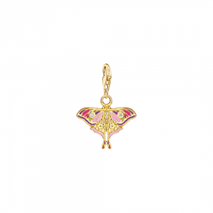 Thomas Sabo Gold-plated charm pendant in colourful moth design