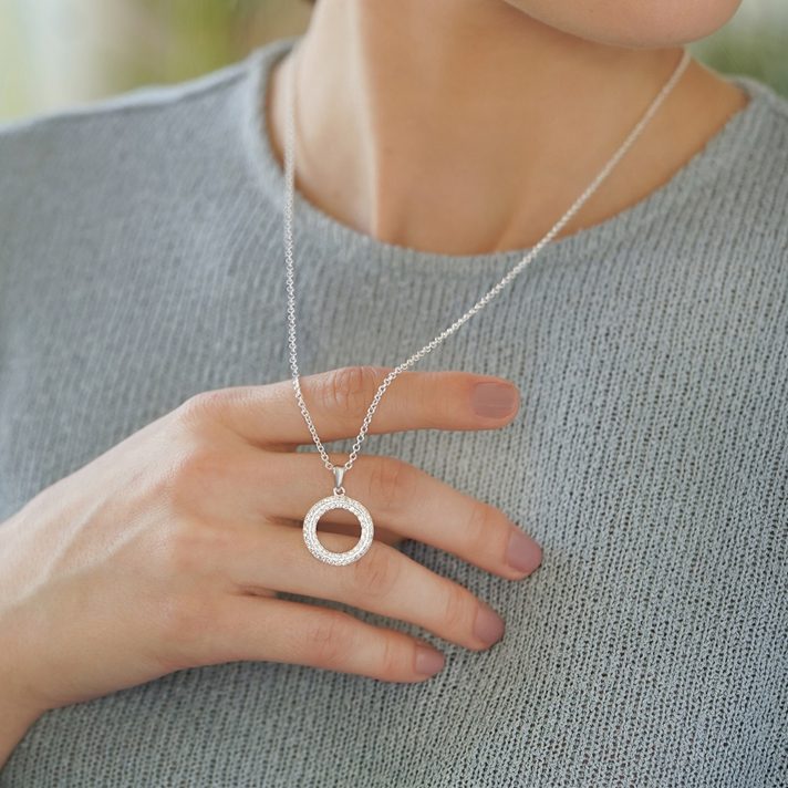 Newbridge Circle Pendant Multi Clear Stones - Image 2