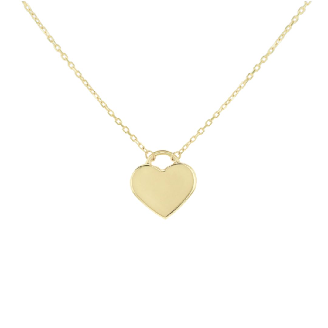 9ct Yellow Gold Heart Drop Necklace