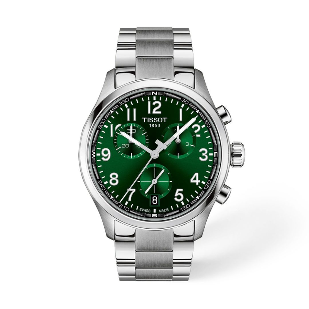 Tissot Chronograph 42mm Green Dial Steel Bracelet