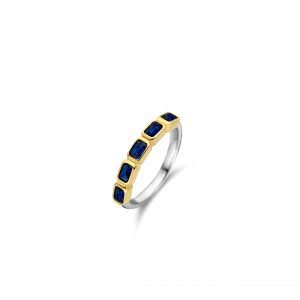 Ti Sento 5 Blue Stone Gold Plated Ring