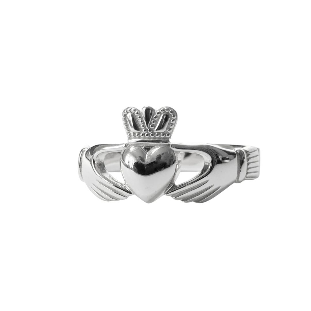 Platinum Large Design Claddagh Ring