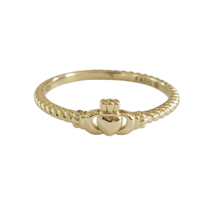 Vermeil Mini Rope Claddagh Ring