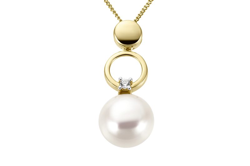 9k Gold Pearl Drop Open Pendant