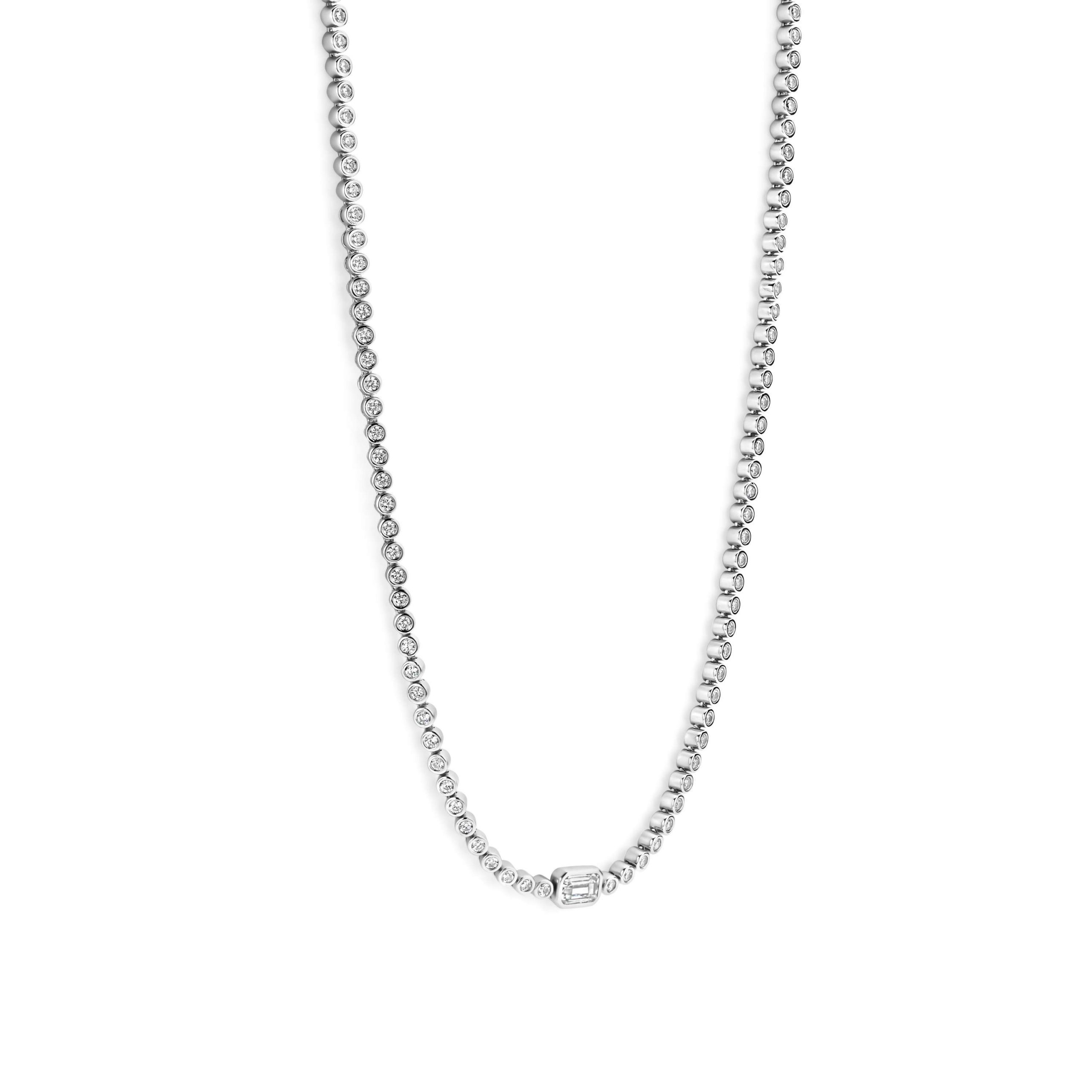 Ti Sento CZ Rub Over Tennis Necklace - Image 3