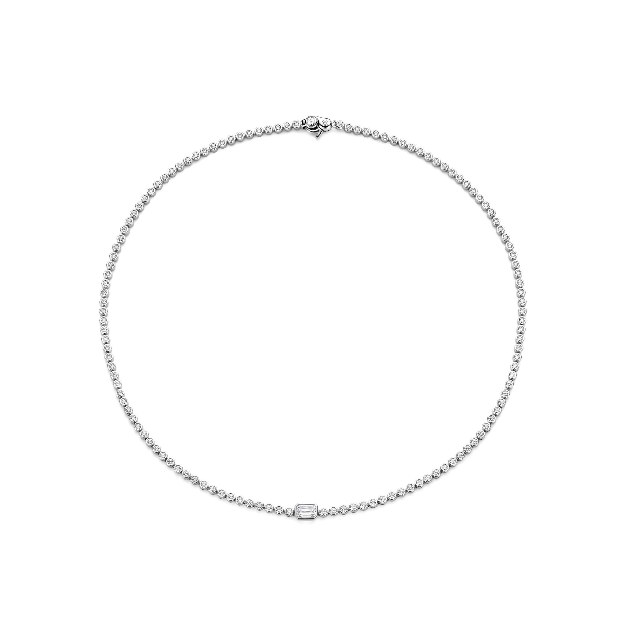 Ti Sento CZ Rub Over Tennis Necklace - Image 2