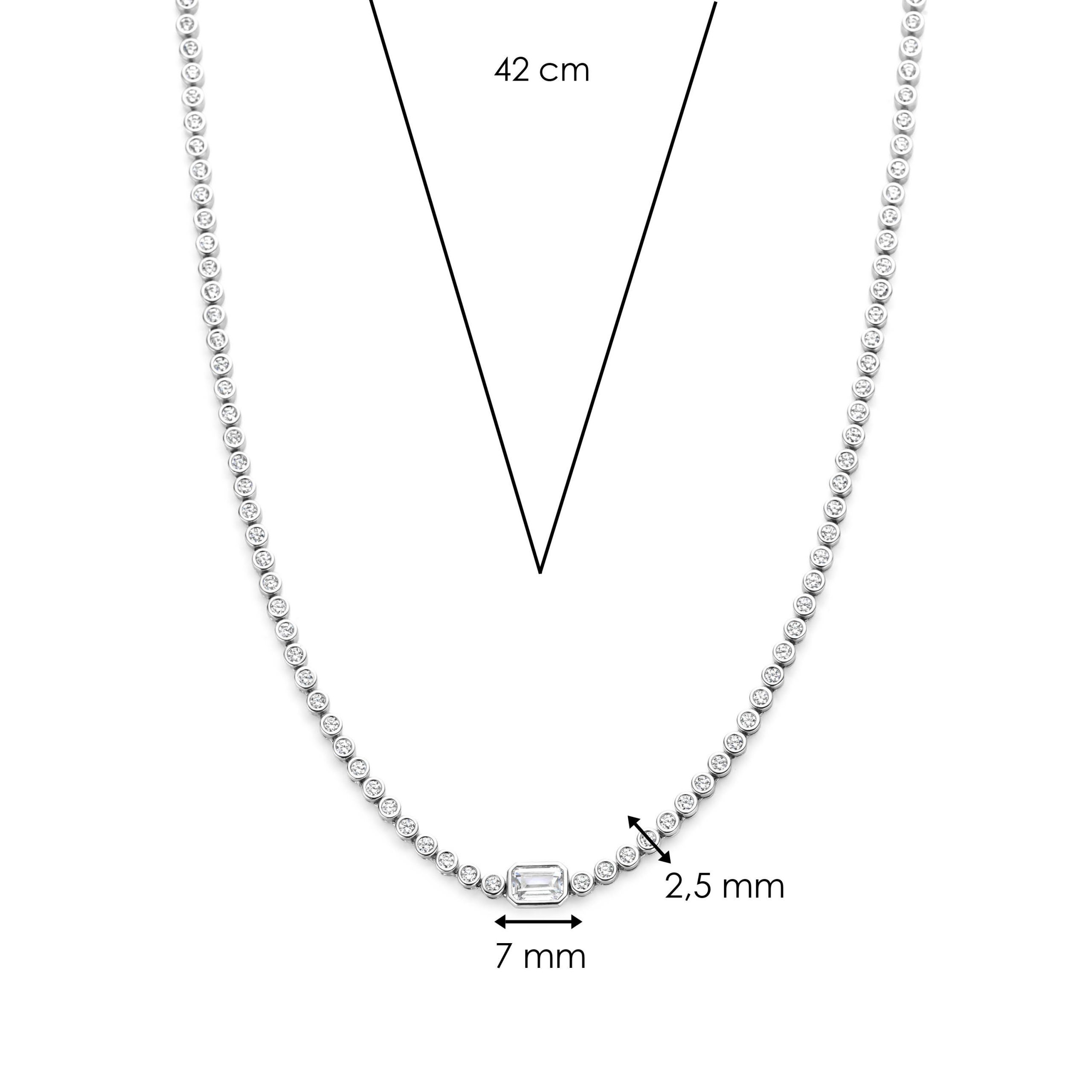 Ti Sento CZ Rub Over Tennis Necklace - Image 6