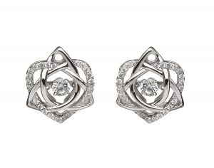 Sterling Silver Dancing Stone Celtic Earrings