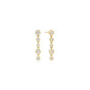 Ania Haie Gold Molten Bezel-Set Drop Stud Earrings