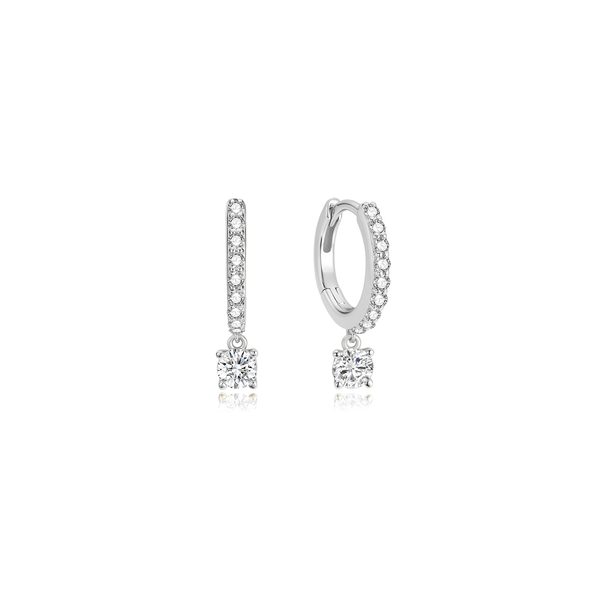 Ania Haie Silver Dangling Sparkle Huggie Hoop Earring