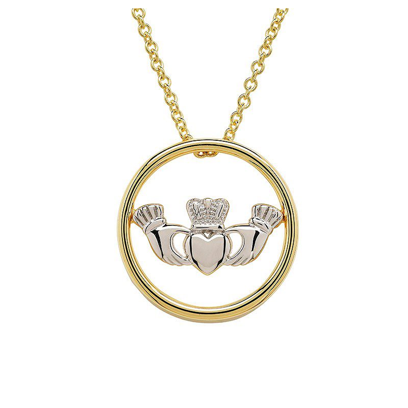 14K Gold Vermeil Claddagh Necklace