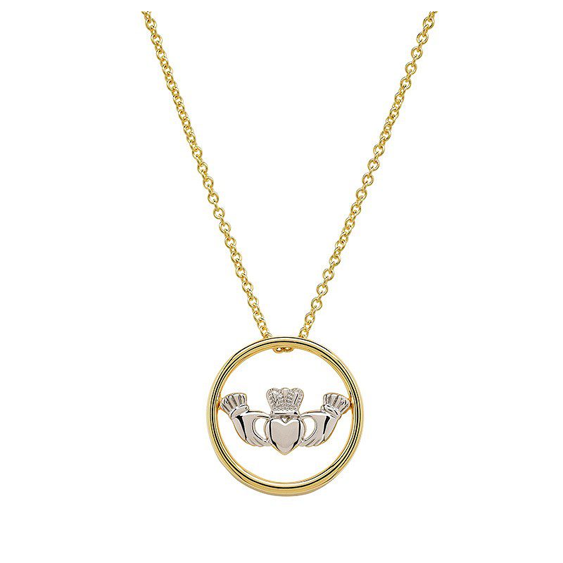 14K Gold Vermeil Claddagh Necklace - Image 2