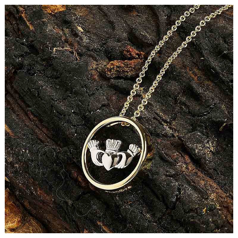14K Gold Vermeil Claddagh Necklace - Image 3
