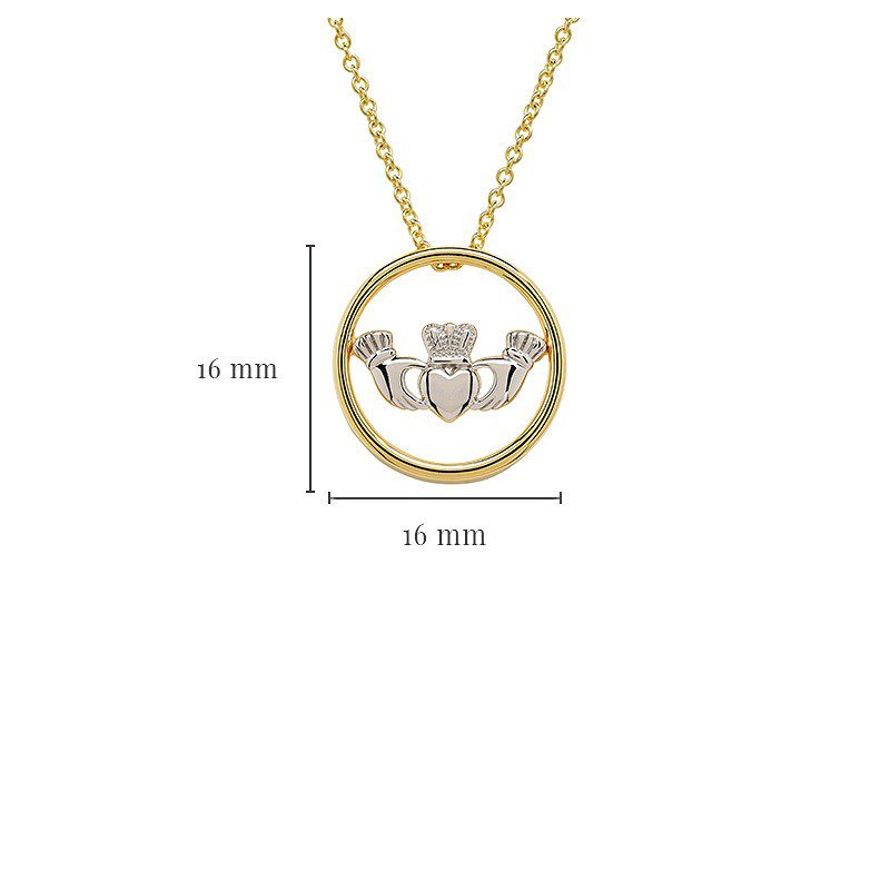 14K Gold Vermeil Claddagh Necklace - Image 4