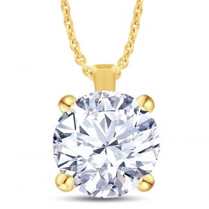 18K Gold Lab Diamond Pendant